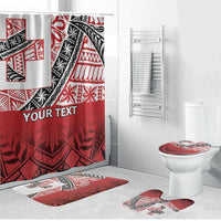 Malo e lelei Tonga Bathroom Set Ngatu Tokelau Feletoa Fata Traditional Polynesian Pattern LT9 Bathroom Set (4 pcs) Red - Polynesian Pride