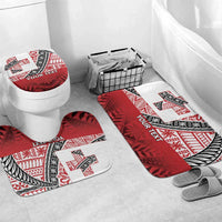 Malo e lelei Tonga Bathroom Set Ngatu Tokelau Feletoa Fata Traditional Polynesian Pattern LT9 Mat Set Only (3 pcs) One Size Red - Polynesian Pride
