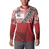 Malo e lelei Tonga Button Sweatshirt Ngatu Tokelau Feletoa Fata Traditional Polynesian Pattern