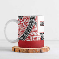 Malo e lelei Tonga Ceramic Mug Ngatu Tokelau Feletoa Fata Traditional Polynesian Pattern LT9 Red - Polynesian Pride