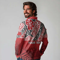 Malo e lelei Tonga Long Sleeve Polo Shirt Ngatu Tokelau Feletoa Fata Traditional Polynesian Pattern