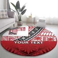 Malo e lelei Tonga Round Carpet Ngatu Tokelau Feletoa Fata Traditional Polynesian Pattern