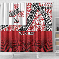 Malo e lelei Tonga Shower Curtain Ngatu Tokelau Feletoa Fata Traditional Polynesian Pattern