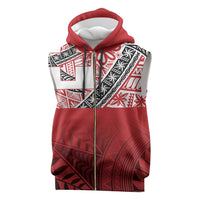 Malo e lelei Tonga Sleeveless Zip Hoodie Ngatu Tokelau Feletoa Fata Traditional Polynesian Pattern - Polynesian Pride