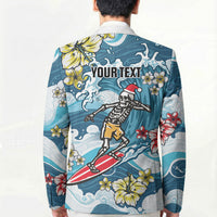 Hawaii Santa Skeleton Surfing Personalized Blazer Mele Kalikimaka i Iulai! LT9 - Polynesian Pride