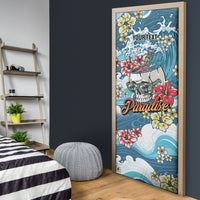 Hawaii Santa Skeleton Surfing Personalized Door Cover Mele Kalikimaka i Iulai! LT9 - Polynesian Pride