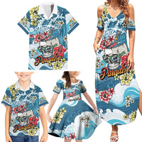 Hawaii Santa Skeleton Surfing Personalized Family Matching Summer Maxi Dress and Hawaiian Shirt Mele Kalikimaka i Iulai! LT9 - Polynesian Pride