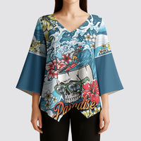 Hawaii Santa Skeleton Surfing Personalized Kimono Sleeve Blouse Mele Kalikimaka i Iulai! LT9 - Polynesian Pride
