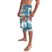 Hawaii Santa Skeleton Surfing Personalized Lavalava Mele Kalikimaka i Iulai! LT9 - Polynesian Pride