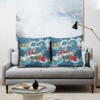 Hawaii Santa Skeleton Surfing Personalized Pillow Cover Mele Kalikimaka i Iulai! LT9 - Polynesian Pride