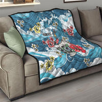 Hawaii Santa Skeleton Surfing Personalized Quilt Mele Kalikimaka i Iulai! LT9 - Polynesian Pride