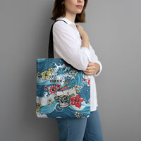 Hawaii Santa Skeleton Surfing Personalized Tote Bag Mele Kalikimaka i Iulai! LT9 - Polynesian Pride