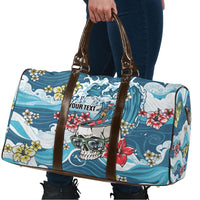 Hawaii Santa Skeleton Surfing Personalized Travel Bag Mele Kalikimaka i Iulai! LT9 - Polynesian Pride