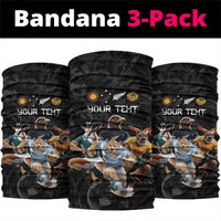 Custom Rugby Southern Hemisphere Neck Gaiter Argentina AUNZ South Africa Mascot Black - Polynesian Pride