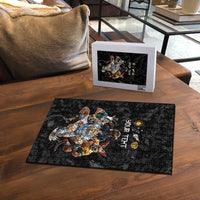 Custom Rugby Southern Hemisphere Puzzle Argentina AUNZ South Africa Mascot Black - Polynesian Pride