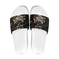 Custom Rugby Southern Hemisphere Slide Sandals Argentina AUNZ South Africa Mascot Black - Polynesian Pride