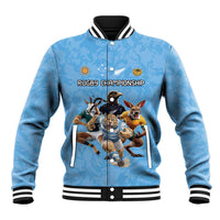 Custom Rugby Southern Hemisphere Baseball Jacket Argentina AUNZ South Africa Mascot Blue - Polynesian Pride