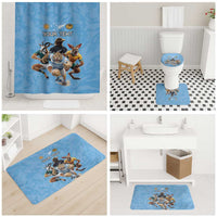Custom Rugby Southern Hemisphere Bathroom Set Argentina AUNZ South Africa Mascot Blue - Polynesian Pride