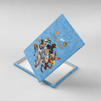 Custom Rugby Southern Hemisphere Canvas Wall Art Argentina AUNZ South Africa Mascot Blue - Polynesian Pride