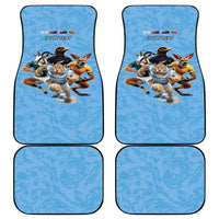 Custom Rugby Southern Hemisphere Car Mats Argentina AUNZ South Africa Mascot Blue - Polynesian Pride