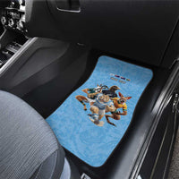 Custom Rugby Southern Hemisphere Car Mats Argentina AUNZ South Africa Mascot Blue - Polynesian Pride