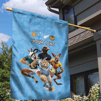 Custom Rugby Southern Hemisphere Garden Flag Argentina AUNZ South Africa Mascot Blue LT9 - Polynesian Pride