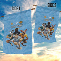 Custom Rugby Southern Hemisphere Garden Flag Argentina AUNZ South Africa Mascot Blue LT9 - Polynesian Pride