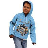 Custom Rugby Southern Hemisphere Kid Hoodie Argentina AUNZ South Africa Mascot Blue - Polynesian Pride