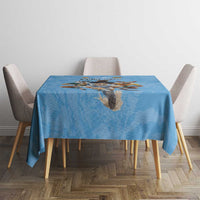 Custom Rugby Southern Hemisphere Tablecloth Argentina AUNZ South Africa Mascot Blue - Polynesian Pride