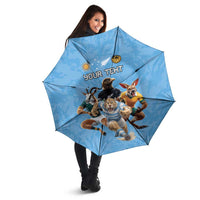 Custom Rugby Southern Hemisphere Umbrella Argentina AUNZ South Africa Mascot Blue LT9 - Polynesian Pride