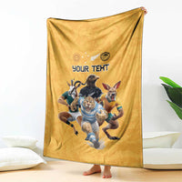 Custom Rugby Southern Hemisphere Blanket Argentina AUNZ South Africa Mascot Gold - Polynesian Pride