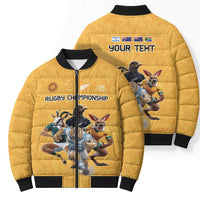 Custom Rugby Southern Hemisphere Bomber Puffer Jacket Argentina AUNZ South Africa Mascot Gold - Polynesian Pride