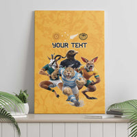 Custom Rugby Southern Hemisphere Canvas Wall Art Argentina AUNZ South Africa Mascot Gold - Polynesian Pride