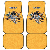 Custom Rugby Southern Hemisphere Car Mats Argentina AUNZ South Africa Mascot Gold - Polynesian Pride