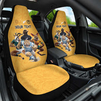 Custom Rugby Southern Hemisphere Car Seat Cover Argentina AUNZ South Africa Mascot Gold - Polynesian Pride