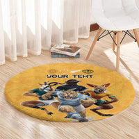 Custom Rugby Southern Hemisphere Round Carpet Argentina AUNZ South Africa Mascot Gold - Polynesian Pride