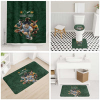 Custom Rugby Southern Hemisphere Bathroom Set Argentina AUNZ South Africa Mascot Green - Polynesian Pride