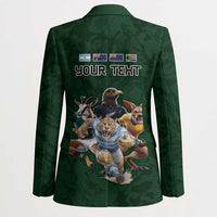 Custom Rugby Southern Hemisphere Blazer Argentina AUNZ South Africa Mascot Green - Polynesian Pride
