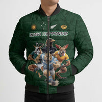 Custom Rugby Southern Hemisphere Bomber Puffer Jacket Argentina AUNZ South Africa Mascot Green - Polynesian Pride