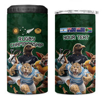 Custom Rugby Southern Hemisphere 4 in 1 Can Cooler Tumbler Argentina AUNZ South Africa Mascot Green - Polynesian Pride