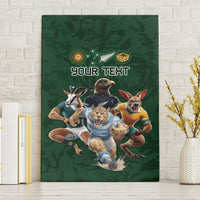 Custom Rugby Southern Hemisphere Canvas Wall Art Argentina AUNZ South Africa Mascot Green - Polynesian Pride