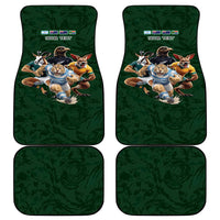 Custom Rugby Southern Hemisphere Car Mats Argentina AUNZ South Africa Mascot Green - Polynesian Pride