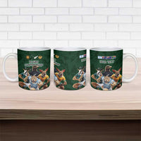 Custom Rugby Southern Hemisphere Ceramic Mug Argentina AUNZ South Africa Mascot Green - Polynesian Pride