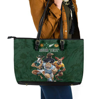 Custom Rugby Southern Hemisphere Leather Tote Bag Argentina AUNZ South Africa Mascot Green - Polynesian Pride