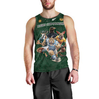 Custom Rugby Southern Hemisphere Men Tank Top Argentina AUNZ South Africa Mascot Green LT9 - Polynesian Pride
