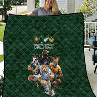 Custom Rugby Southern Hemisphere Quilt Argentina AUNZ South Africa Mascot Green LT9 Green - Polynesian Pride