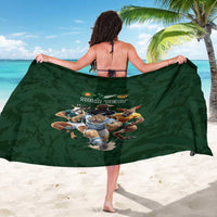 Custom Rugby Southern Hemisphere Sarong Argentina AUNZ South Africa Mascot Green - Polynesian Pride