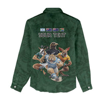 Custom Rugby Southern Hemisphere Women Casual Shirt Argentina AUNZ South Africa Mascot Green - Polynesian Pride