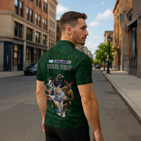 Custom Rugby Southern Hemisphere Zipper Polo Shirt Argentina AUNZ South Africa Mascot Green - Polynesian Pride