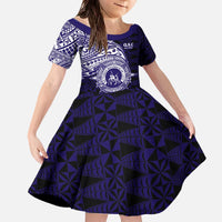 Tonga Queen Salote College 100th Years Family Matching Off The Shoulder Long Sleeve Dress and Hawaiian Shirt Est 1926 Tongan Ngatu Tapa - Polynesian Pride